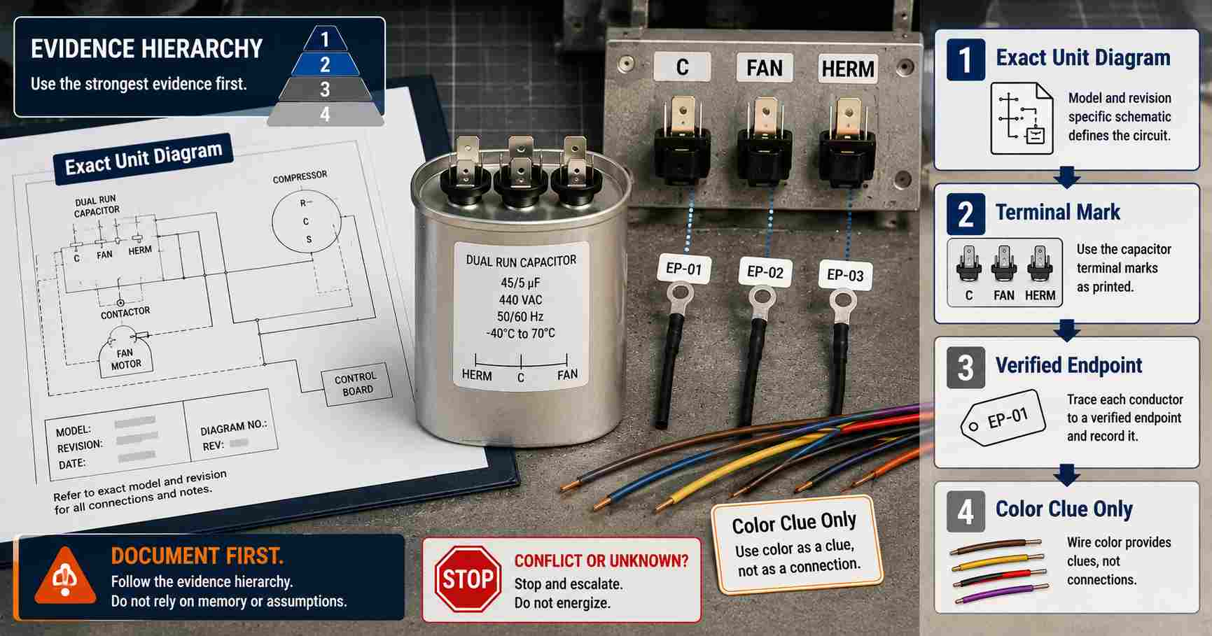AC Capacitor Wiring Starts With the Unit Diagram AC Capacitor Wiring Starts With the Unit Diagram