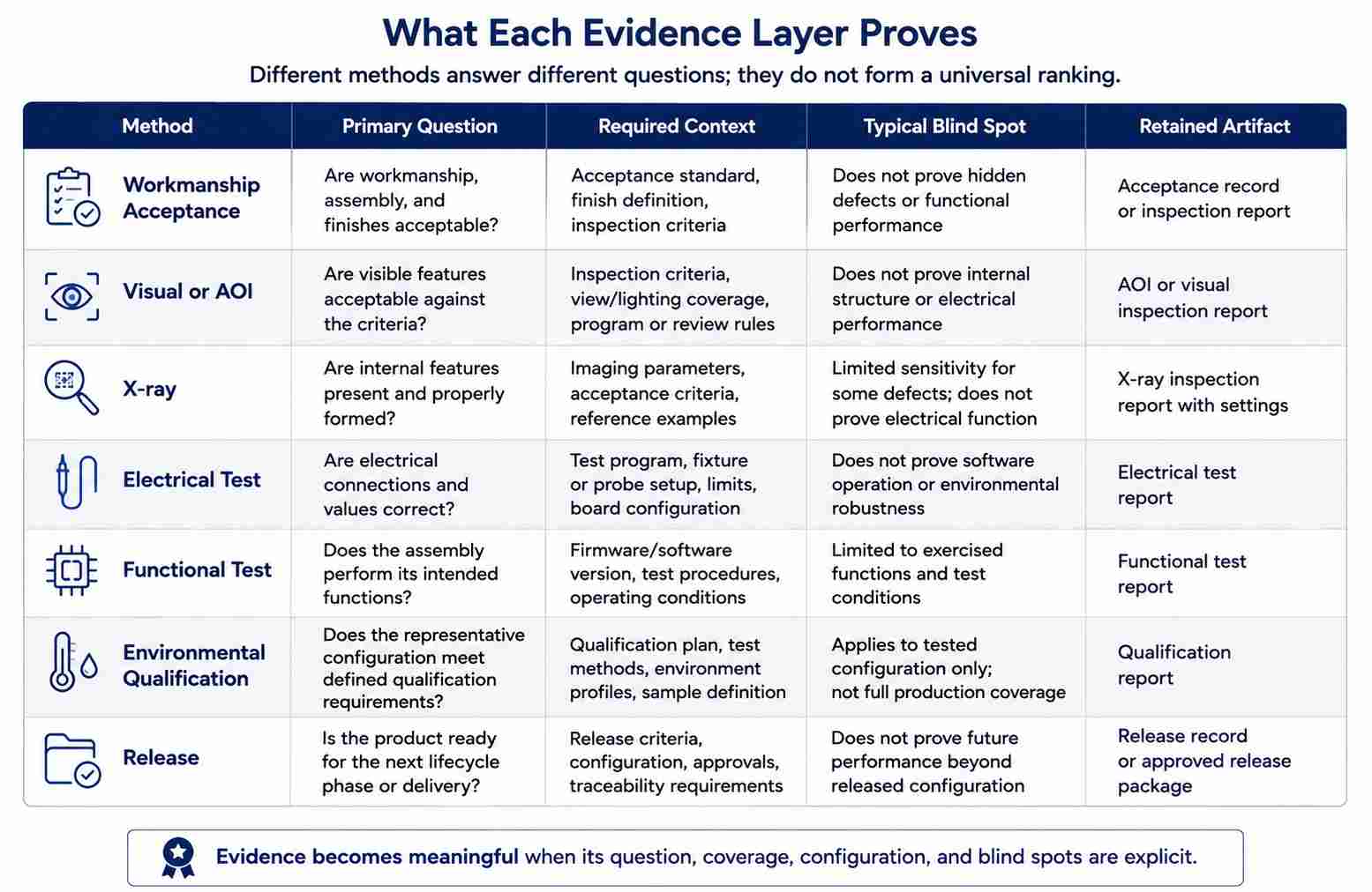 What Does Each Inspection or Test Actually Prove What Does Each Inspection or Test Actually Prove