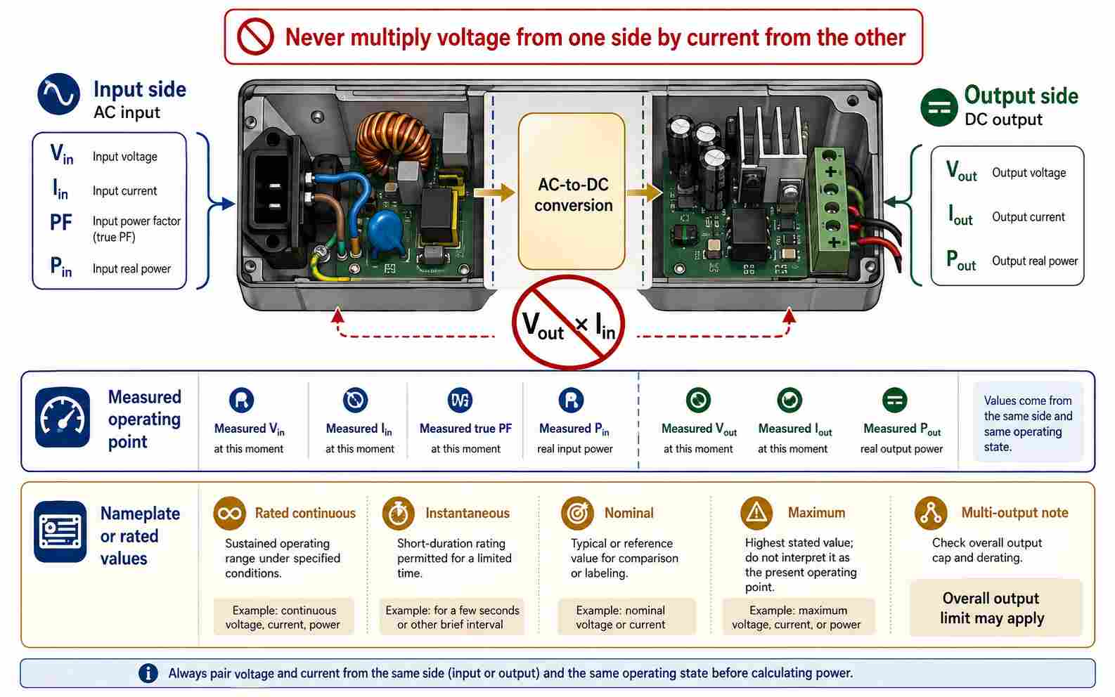 Which Voltage and Current Values Belong in the Same Calculation