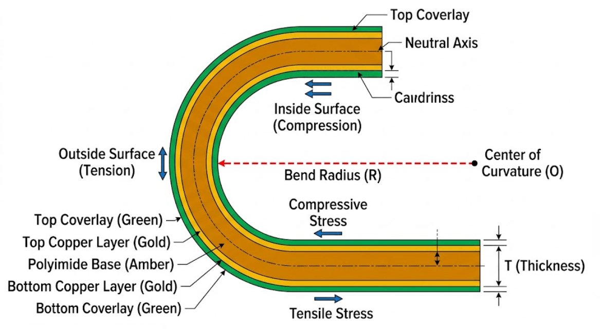 SUGA Dynamic Flex Reliability Dynamic flex PCB bend radius and cycle life reference